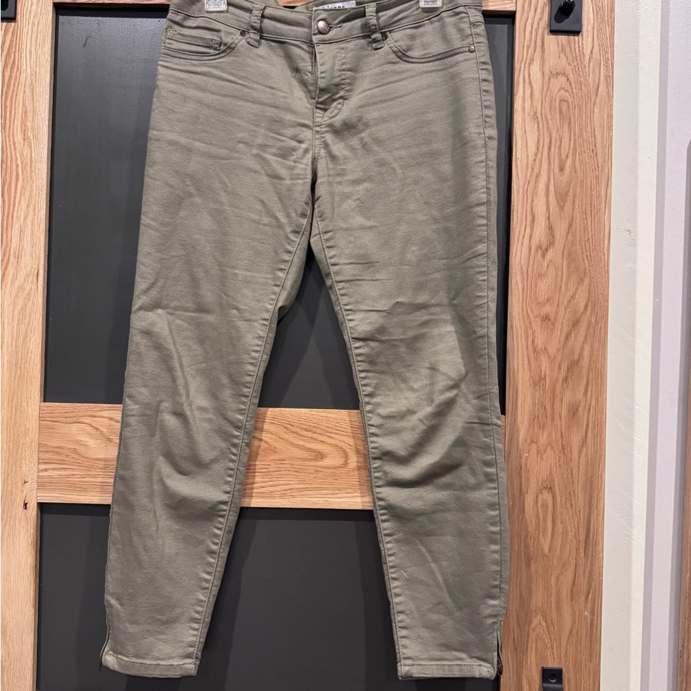d.jeans Olive Green Skinny Pants Size 6 Ankle Zip